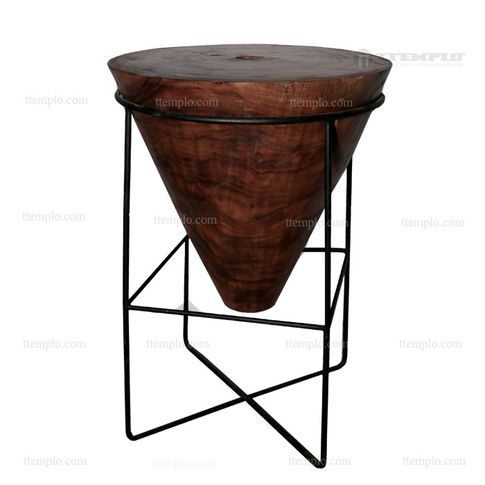 Pedestal lavabo industrial madera y metal