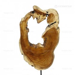 Escultura decorativa de madera de teca a medida y disponible en tienda de ttemplo.com