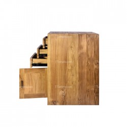 Mesita de noche de madera teca maciza
