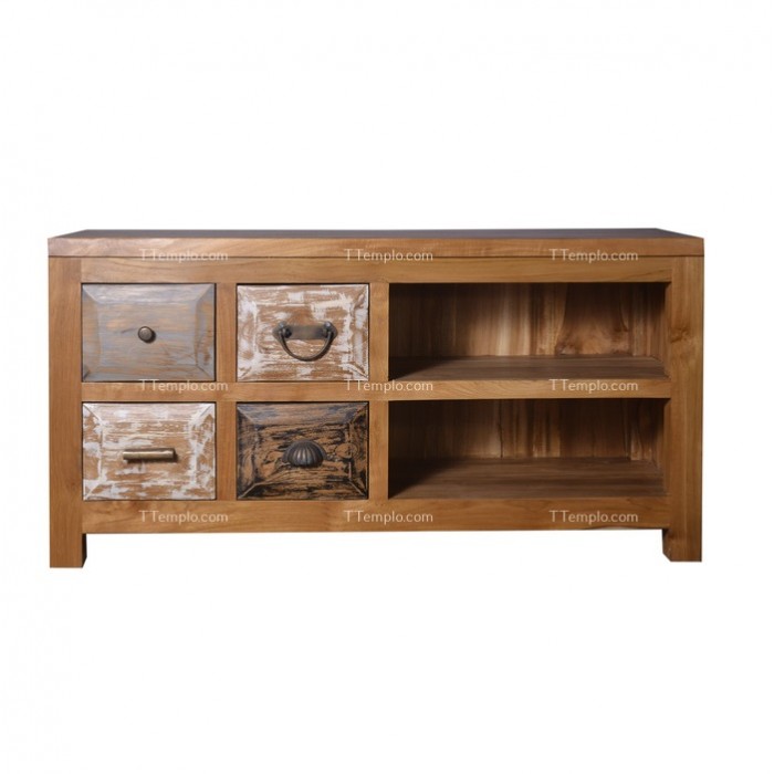 Mueble TV auxiliar de madera de teca