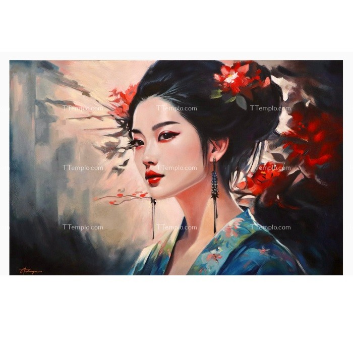 Cuadro geisha japonesa