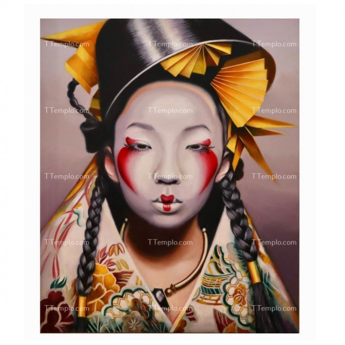 Cuadro de geisha japonesa