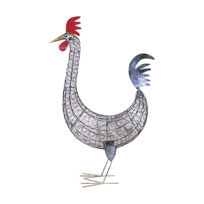 Figura de gallo metálica