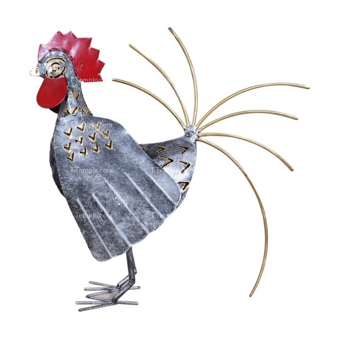 Figura de gallo metálica