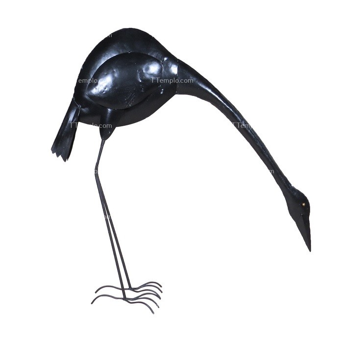 Figura de ave zancuda metálica