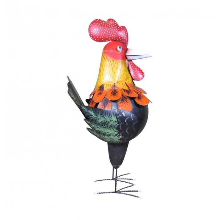 Figura de gallo metálica