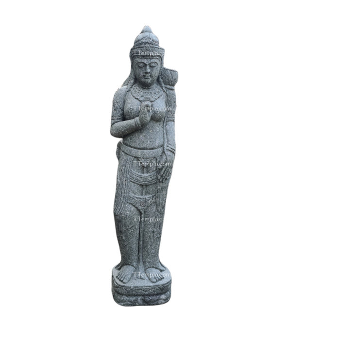 Escultura dewi sri en piedra greenstone